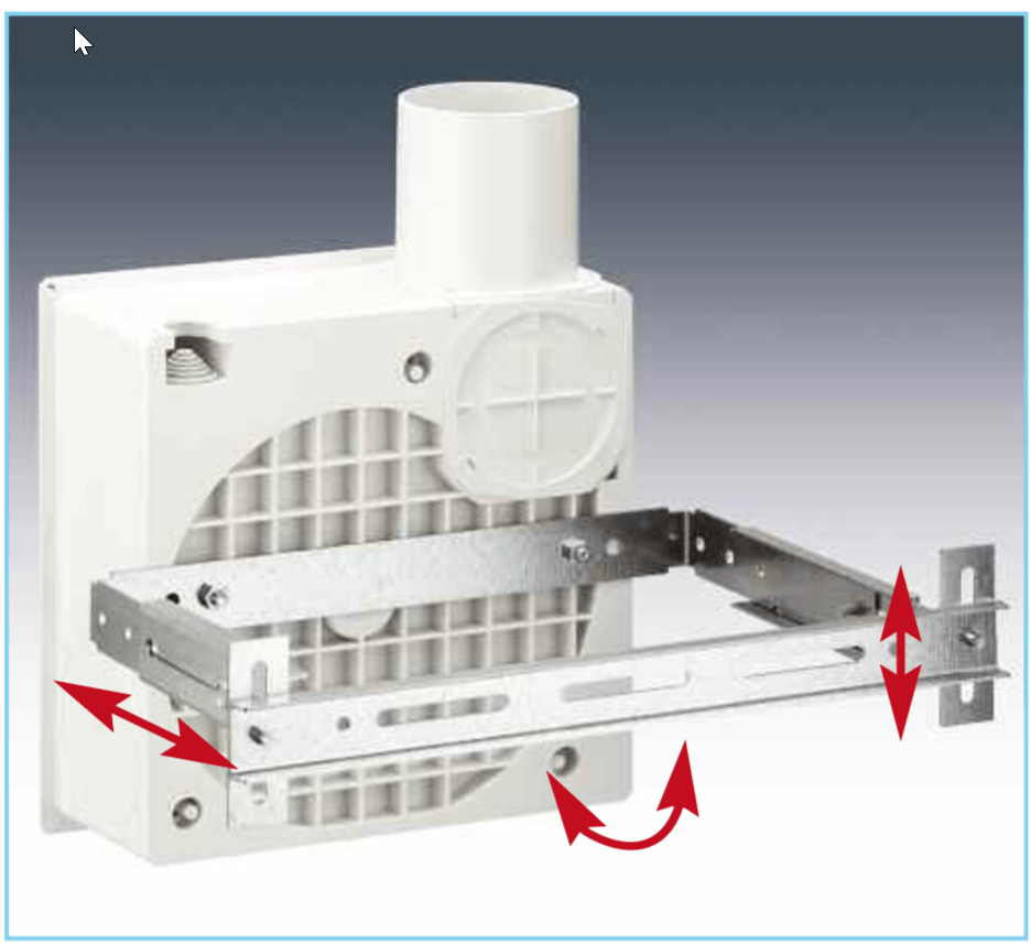Beispiel Montagehalterung ELS-MHU Unterputzgehäuse mit Brandschutz-Ummantelung K 90 von Helios Ventilatoren