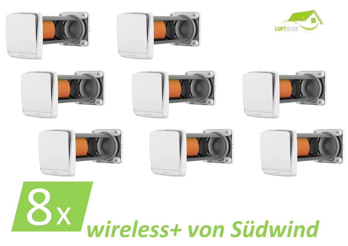 8x Südwind Ambientika wireless+ Lüftungsset