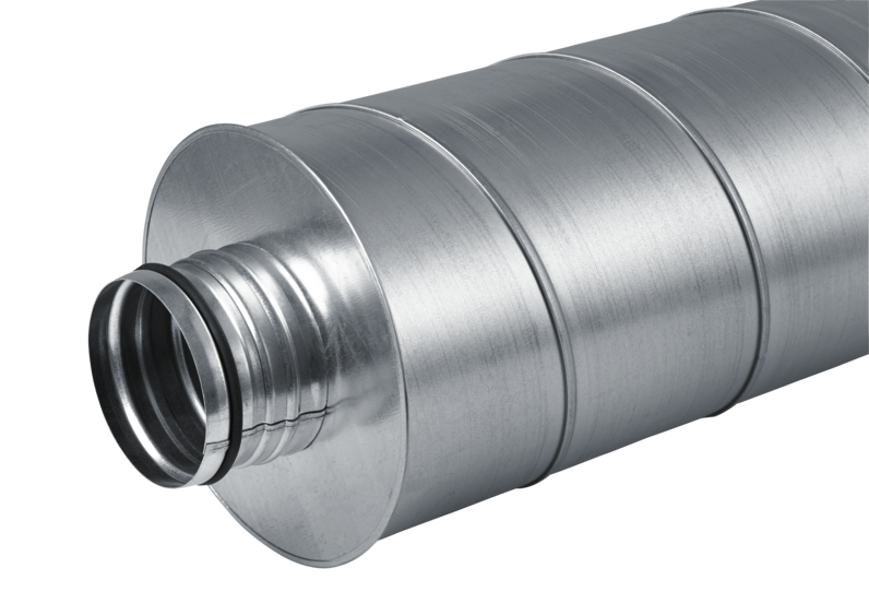 Rohrschalldämpfer 125 Mm / 60 Cm Lang – Für Lüftungsrohre, Verzinkter Stahl, LTH-Hanse