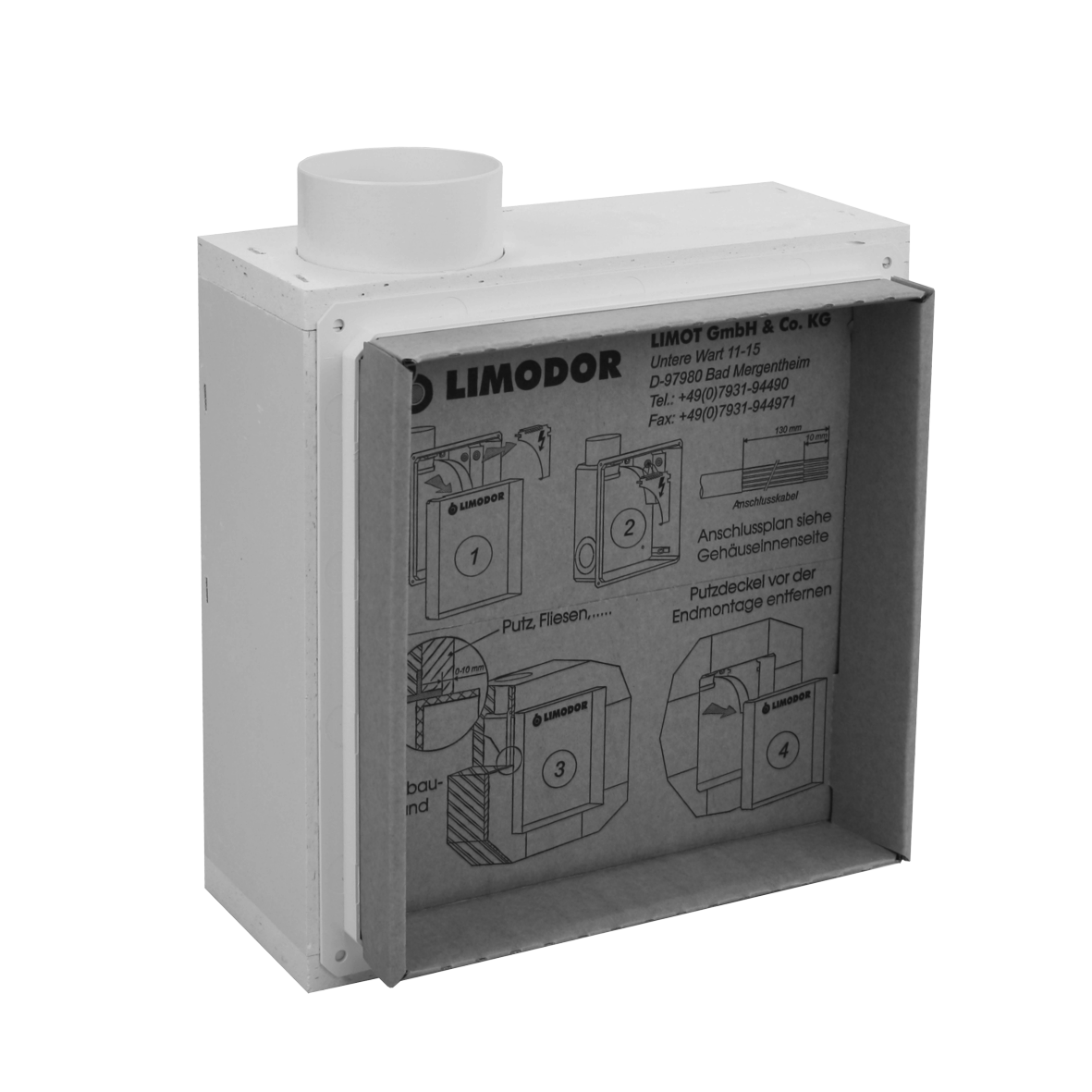 Limodor Einbaukasten compact-BR Ausblas oben, NW80 - Werksartikel-Nr: 81000