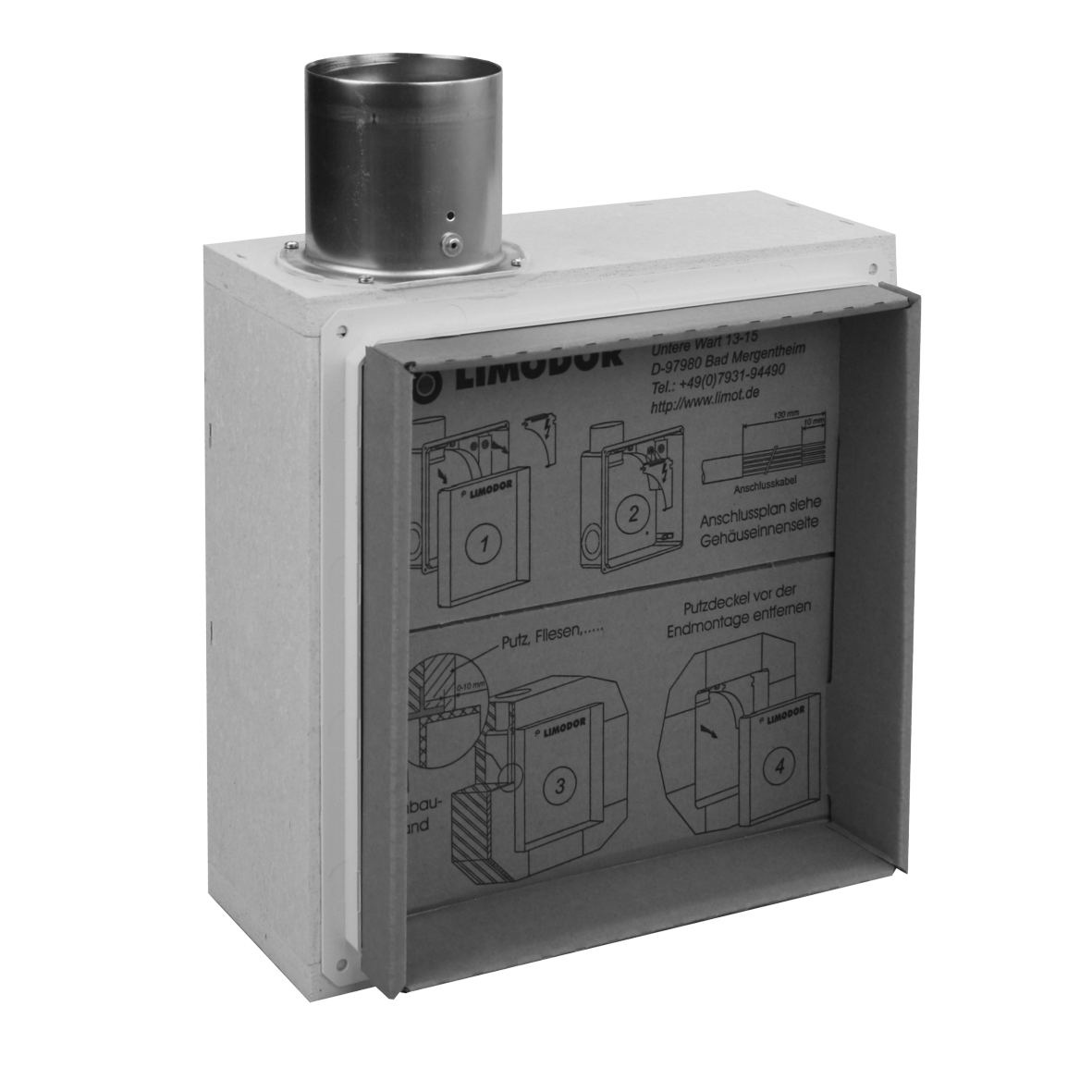 Limodor Einbaukasten compact-K Ausblas oben, NW80 - Werksartikel-Nr: 82000
