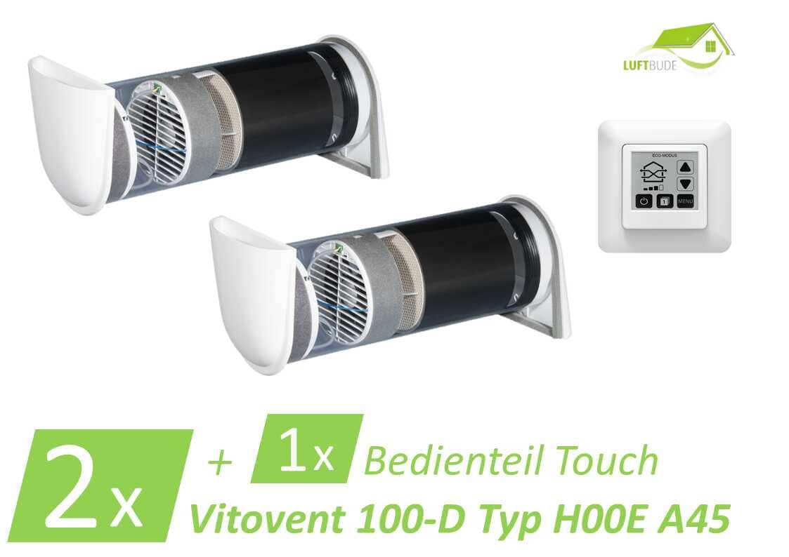 2x Viessmann Vitovent 100-D Typ H00E A45 + 1x Bedienteil Touch Lüftungsset